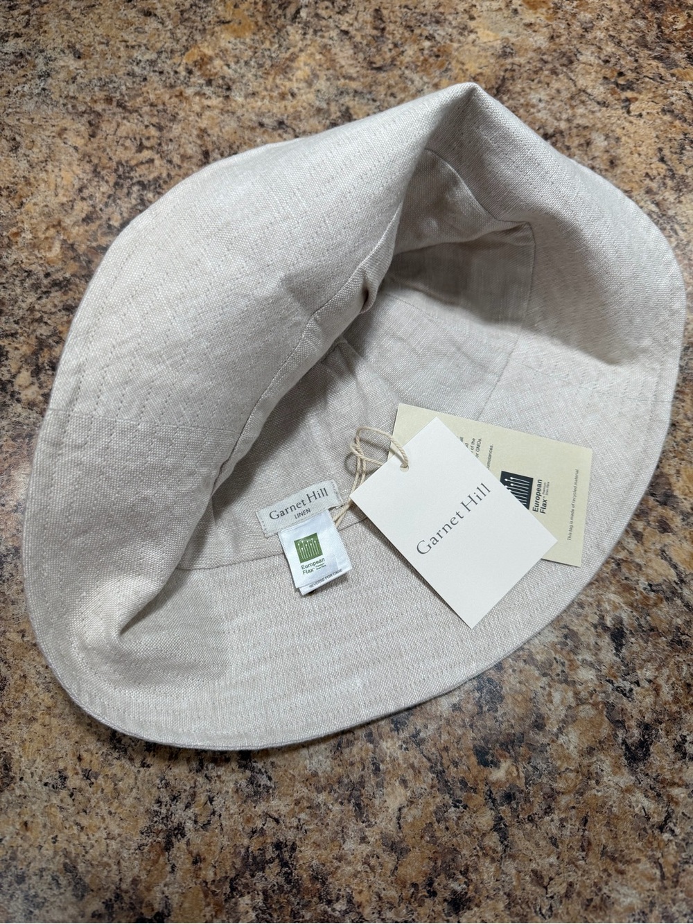 GARNET HILL Beachcomber Linen Bucket Hat SZ L/XL - Picture 2 of 4